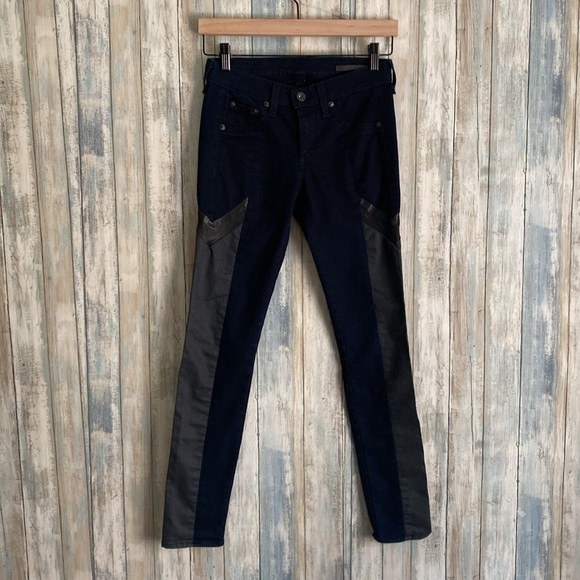 Rag & Bone Womens Jeans | Grey Navy Tuxedo Striped Skinny Size 24 - Picture 6 of 13